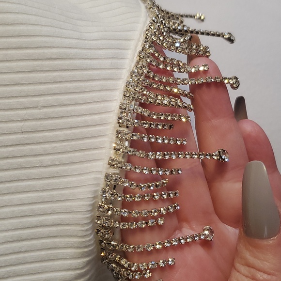 NWTS BLUE B. CRYSTAL DRIP RIBBED CROP TOP | MEDIUM - Picture 16 of 16